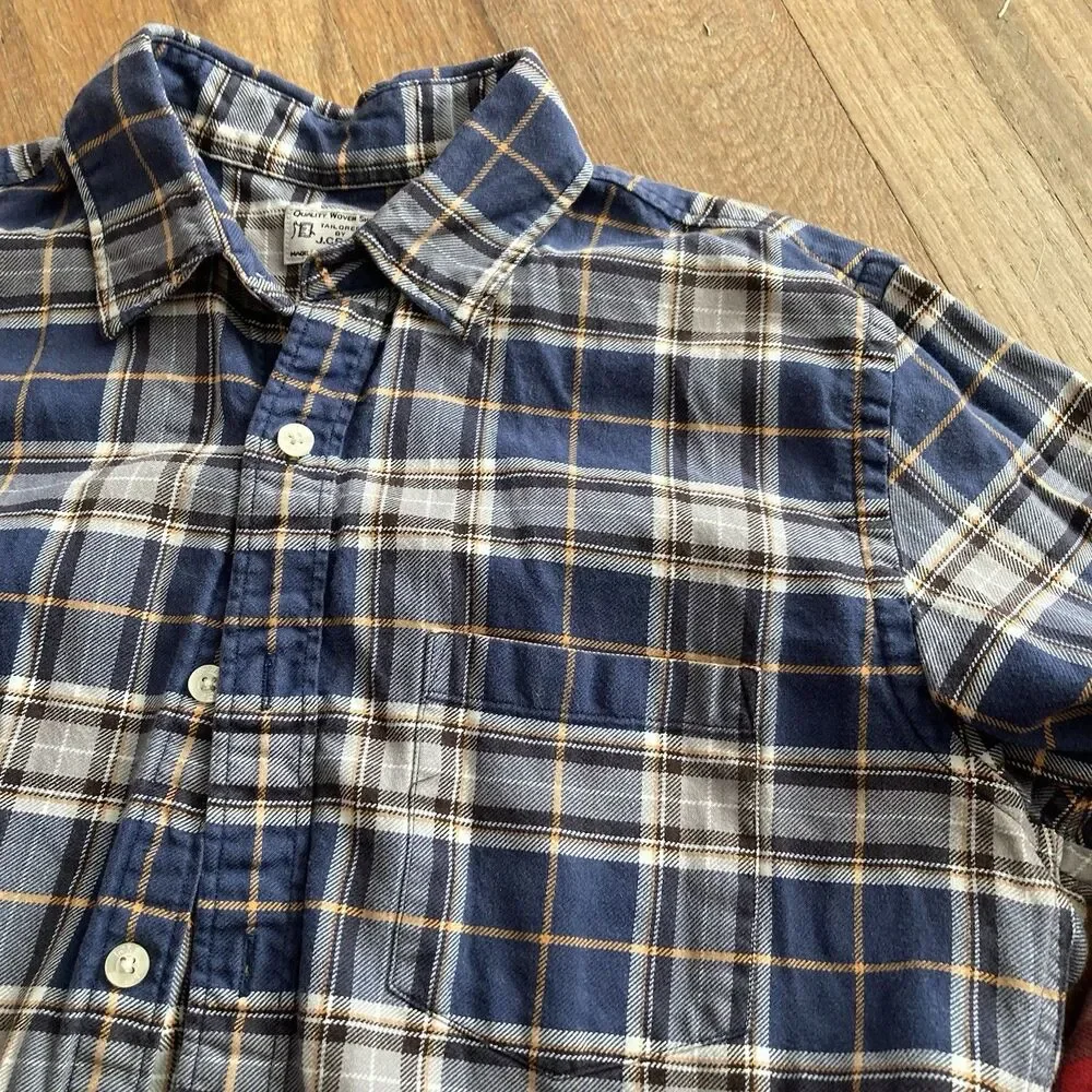 J. Crew Men’s (2) Flannel Shirts SMALL Red Blue Cotton Classic Outdoor
